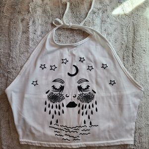 Dreamy graphic halter top